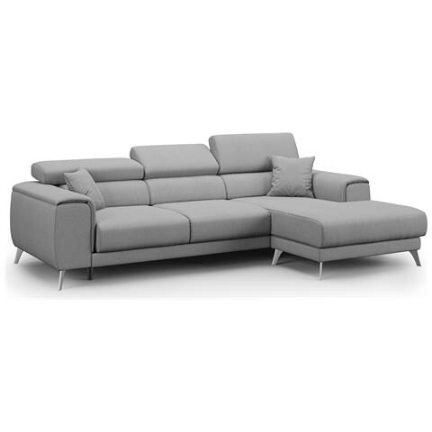 Fusion Divano Angolare In Tessuto Smacchiabile T05 Grigio - Foto 1