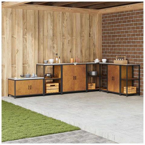 Armadietto per Stoccaggio in Cucina con lo scaffale Ruggine - Foto 2