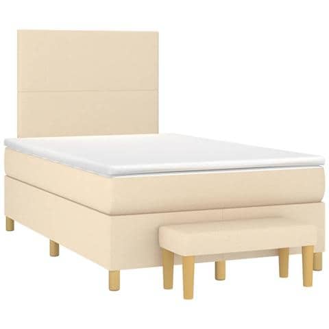 Giroletto a Molle con Materasso Crema 120x190 cm in Tessuto - Foto 1