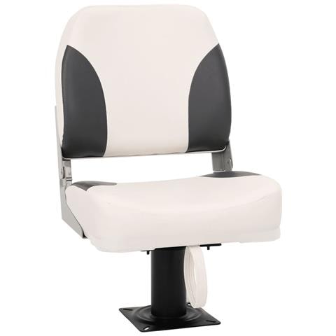 Set Sedile Barca Pieghevole 2pz Schienale Basso con Cinghia - Foto 1