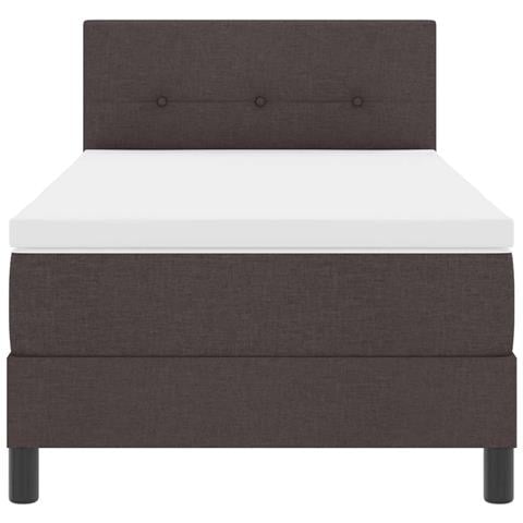 Letto a molle con materasso Marrone Scuro 90 x 190 cm Tessuto - Foto 9