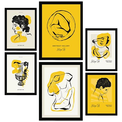 Set Di 6 Stampe Abbraccia Le Stampe Ispirate Alla Mitologia Greca Per L'interior Design In Inchiostro Nero A3 & A4 Senza Cornice - Foto 1