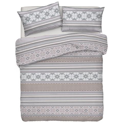 Copripiumino Sacco Piumone Pensieri Delicati Cotone Dis. Norvegia Matrimoniale Grigio - Foto 1