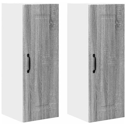 Pensile cucina con porta 2 pcs Grigio Sonoma 30 x 31 x 80 cm - Foto 1