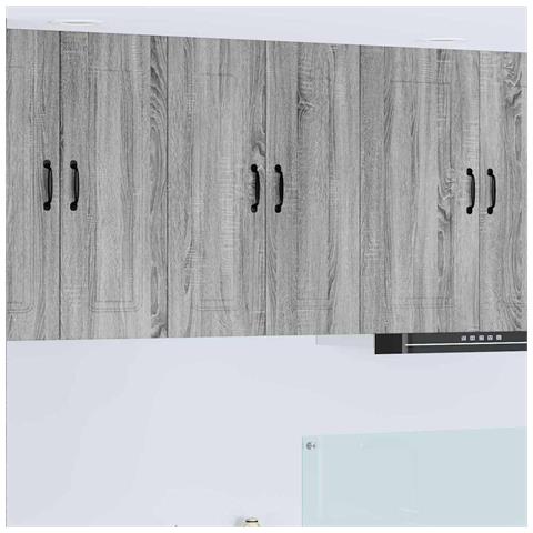 Pensile cucina con porta 2 pcs Grigio Sonoma 30 x 31 x 80 cm - Foto 2