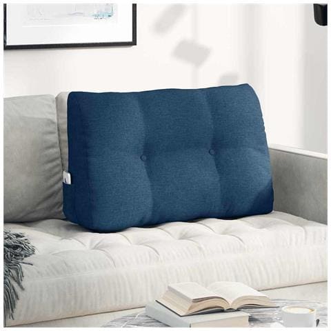 Cuscino per Schiena Blu 80 x 24 x 50 cm Tessuto - Foto 2