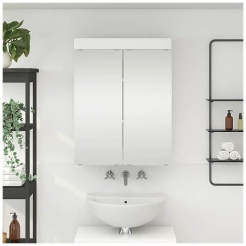 Mobiletto per specchio da bagno con porta TULUM Bianco Lucido - Foto 2