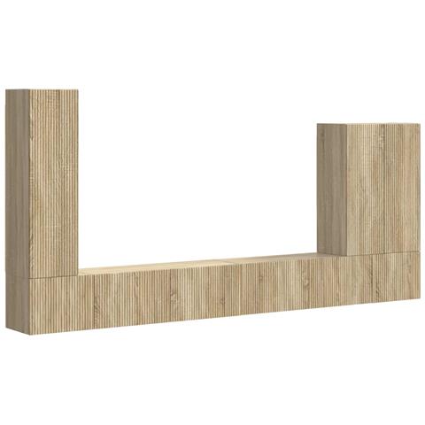 Set di Mobiletto da TV a Parete 6 pcs Rovere Sonoma - Foto 1