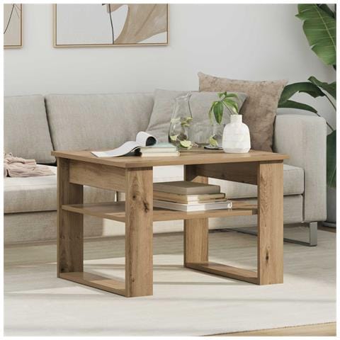 Tavolino da salotto Rovere artigianale 64 x 54 x 44 cm - Foto 2