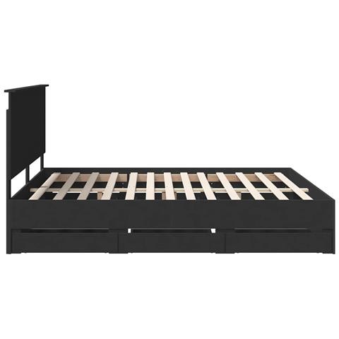 Struttura del letto Nero 180 x 200 cm Legno Ingegnerizzato - Foto 9