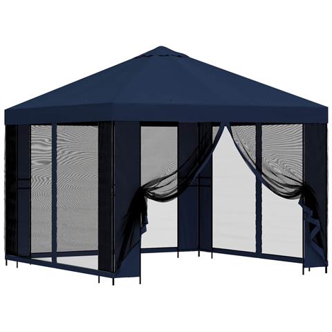 Gazebo da giardino con pareti laterali 3 x 3 m Blu - Foto 1
