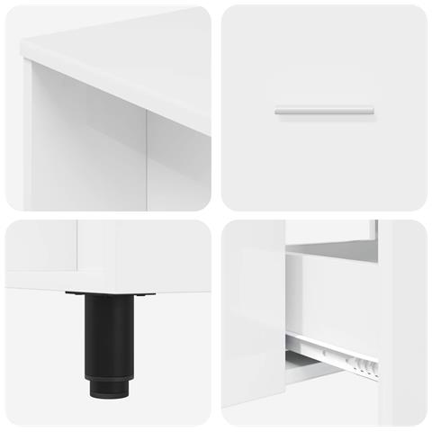Mobiletto da bagno Bianco Lucido 80 x 35 x 60 cm - Foto 9