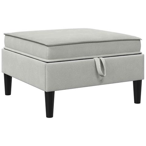 Pouf con Storage Grigio chiaro Velluto - Foto 1
