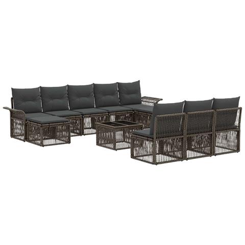 Set Divano da Giardino 11 pcs Grigio polyrattan - Foto 1