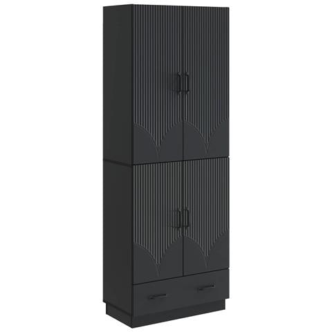 Set di armadi 2 pcs Nero Legno ingegnerizzato - Foto 1