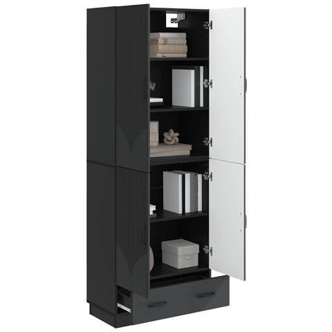 Set di armadi 2 pcs Nero Legno ingegnerizzato - Foto 2