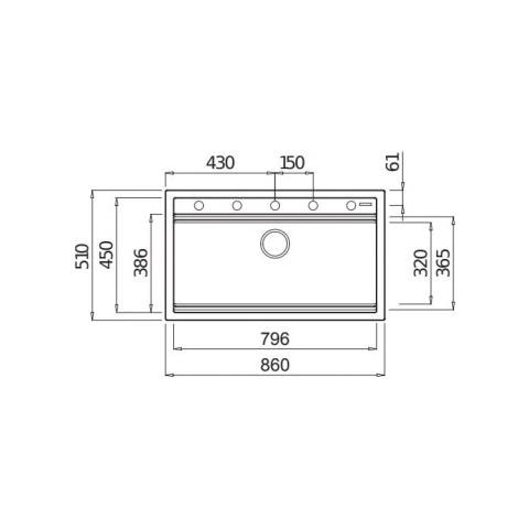 Lavello Best 360 Granitek 86x51 cm 1 vasca Colore Antracite 59 - Foto 2
