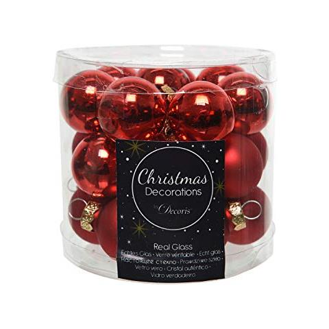 Decorazioni Per Alberi Di Natale Palle Di Natale Mini 24stück Weihnachtsrosso Ø25mm - Foto 1
