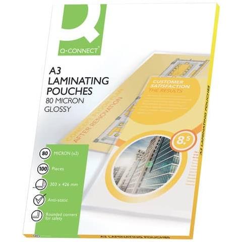 Pouches Per Plastificatrici 2x80 ? m Finitura Lucida A3 Conf. 100 Pezzi - Kf04122 - Foto 1