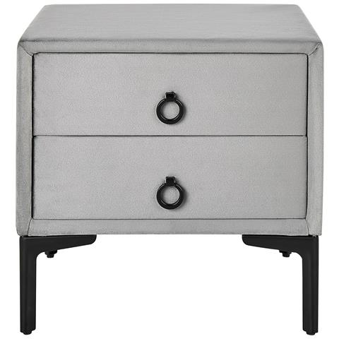 Comodino Con 2 Cassetti In Velluto Grigio Sezanne - Foto 14