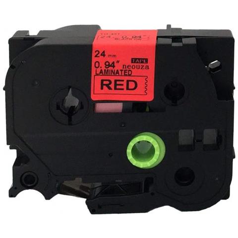 Cassetta Nastro Tz-451 Tze-451 Compatibile Brother Laminato Testo Nero Su Rosso 24mmx8mt Tz451 Laminato Alta Qualita' - Foto 1