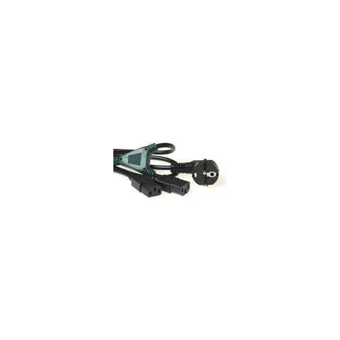Powercord Split Cable Mains Connector Cee7/7 Male - 2 X C13 Splitting At: 1.20 M Powercord Schuko-2xc13 1.80m (ak505 - Foto 1