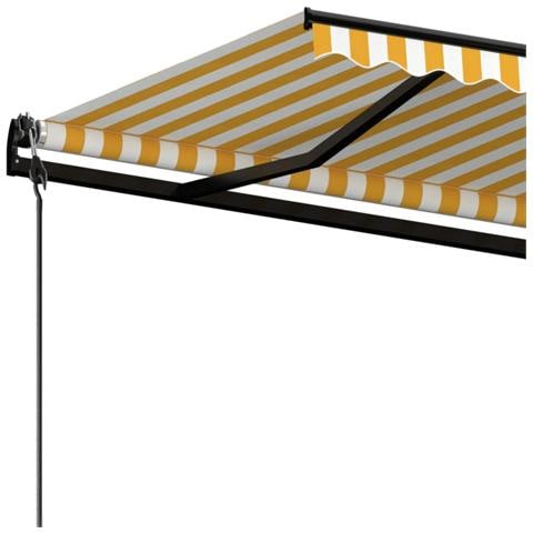 Tenda Da Sole Retrattile Automatica 500x300cm Gialla E Bianca - Foto 8