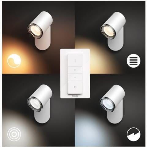 Lampada Da Parete White Ambiance Gu10 Hue Adore Selezionabile (caldo-naturale-freddo) 136x71x121 Mm Metallo - Foto 1