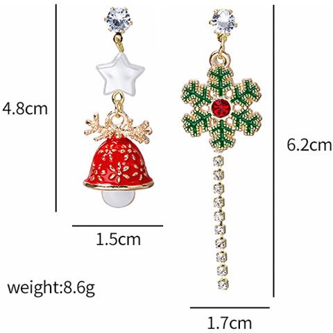 Orecchini Natalizi Asimmetrici S925 Argento Multicolor - Foto 6