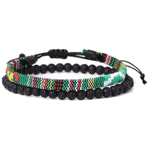 Bracciali Intrecciati 2 Pz Multicolor - Foto 1