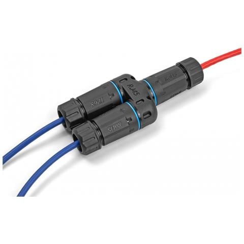 Cavo connettore RJ45 femmina per 2 x RJ45 femmina Cat. 6A impermeabile - Foto 5