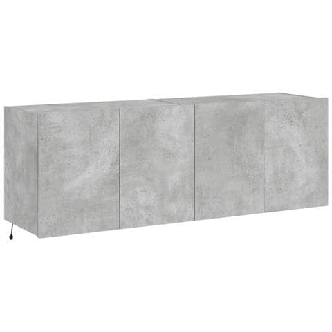 Mobili Tv A Parete Con Luci Led 2pz Grigio Cemento 60x35x41 Cm - Foto 3