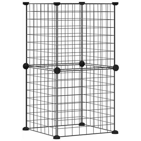 Gabbia Per Animali Domestici 8 Pannelli Nero 35x35 Cm Acciaio - Foto 1