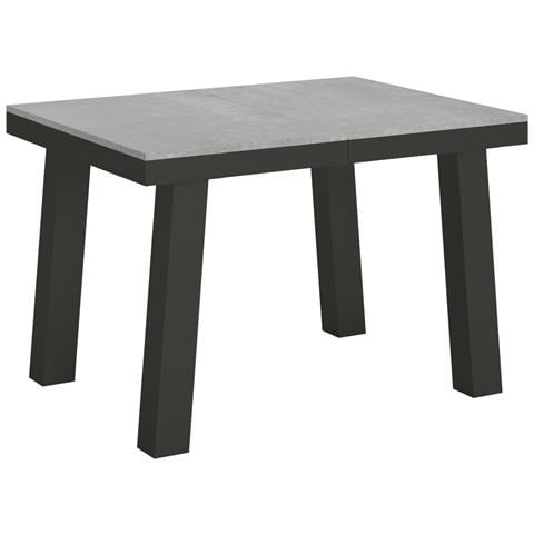 Tavolo Allungabile 90x120/380 Cm Bridge Evolution Telaio Antracite - Cemento - Foto 6