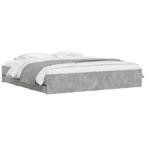 Giroletto Cassetti Grigio Cemento 180x200 Cm Legno Multistrato - Foto 3