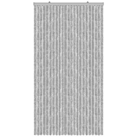 Tenda Antimosca Antirumore Caduta Pannello Porta Finestra Casa In Ciniglia 100x220 Grigio - Foto 1