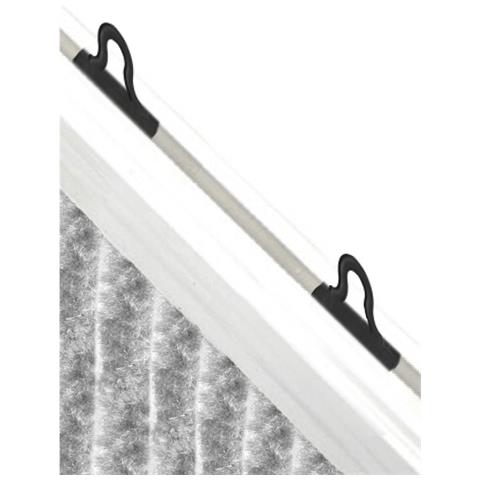 Tenda Antimosca Antirumore Caduta Pannello Porta Finestra Casa In Ciniglia 100x220 Grigio - Foto 5