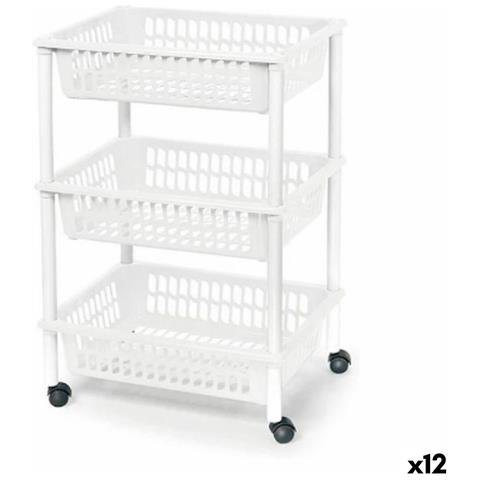 Carrello Per Verdure Tontarelli Mito 3 Plastica Bianco 40 X 29 X 62 Cm (12 Unità) - Foto 1