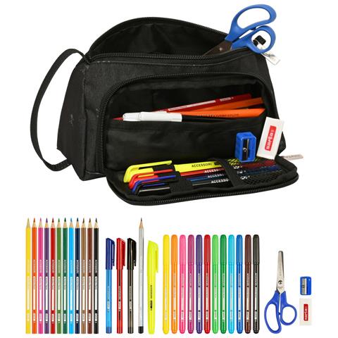 Astuccio Per La Scuola Con Accessori Safta California Nero 20 X 11 X 8.5 Cm (32 Pezzi) - Foto 3