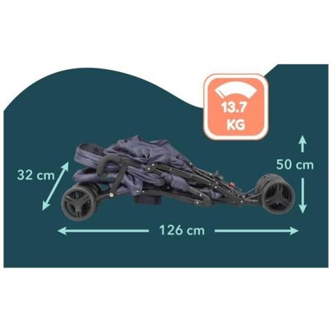 Passeggino Per Bambini Bambisol Double Cane Blu Marino - Foto 2