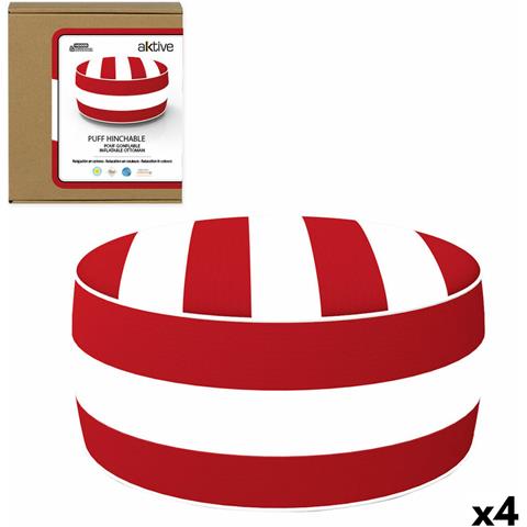 Pouf Gonfiabile Aktive A Strisce 53 X 23 X 53 Cm Coloniale (4 Unità) - Foto 1