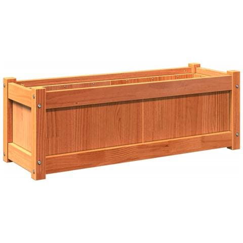 Fioriera Giardino Marrone Cera 90x31x31 Cm Legno Massello Pino - Foto 2