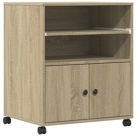 Supporto Per Stampante Con Ruote Rovere Sonoma 60x48x74 Cm - Foto 2