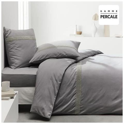 Completo Letto - 240 X 260 Cm - Finitura 100% Percalle Macramè - Acciaio - Foto 1