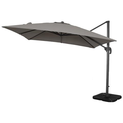 Ombrellone Da Giardino 3x3 Mt Con Antivento E Base A Crociera Indocte - Grey - Foto 1