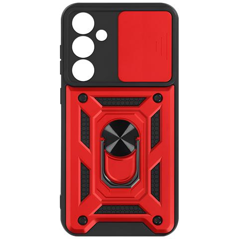 Cover Per Samsung A35 Anello Supporto Coprifotocamera Scorrevole, Rosso - Foto 1