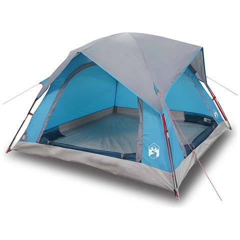 Tenda Da Campeggio A Cabina Per 4 Persone Blu Impermeabile - Foto 1