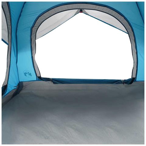 Tenda Da Campeggio A Cabina Per 4 Persone Blu Impermeabile - Foto 10