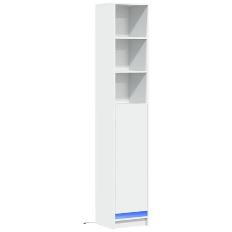 Credenza Con Led Bianca 36x32,5x200 Cm In Legno Multistrato - Foto 3