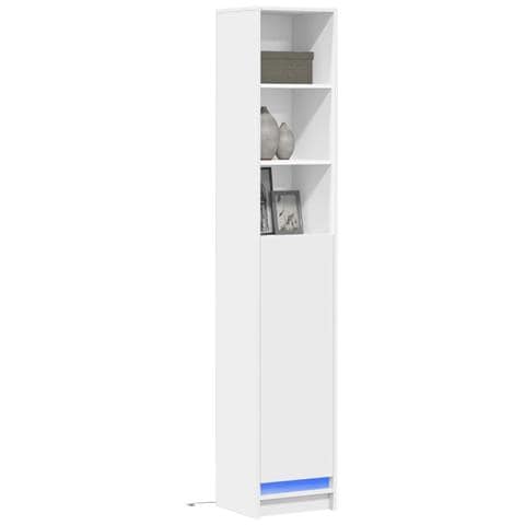 Credenza Con Led Bianca 36x32,5x200 Cm In Legno Multistrato - Foto 1